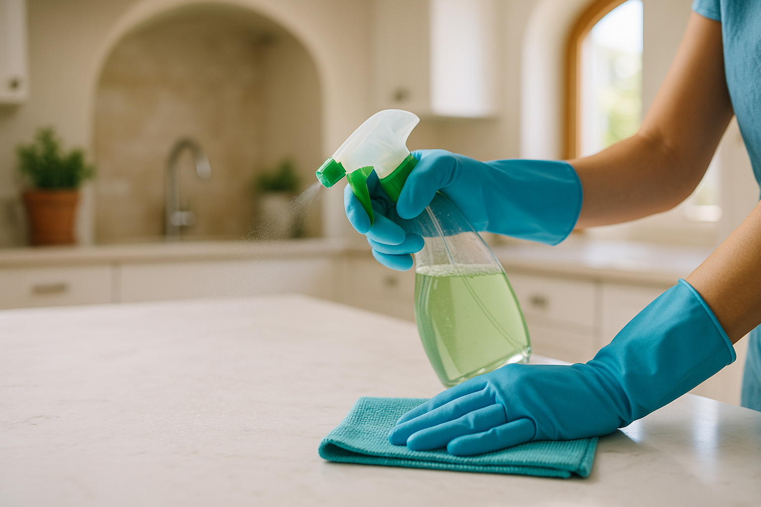 Professional cleaning supplies used by Costa Del Clean