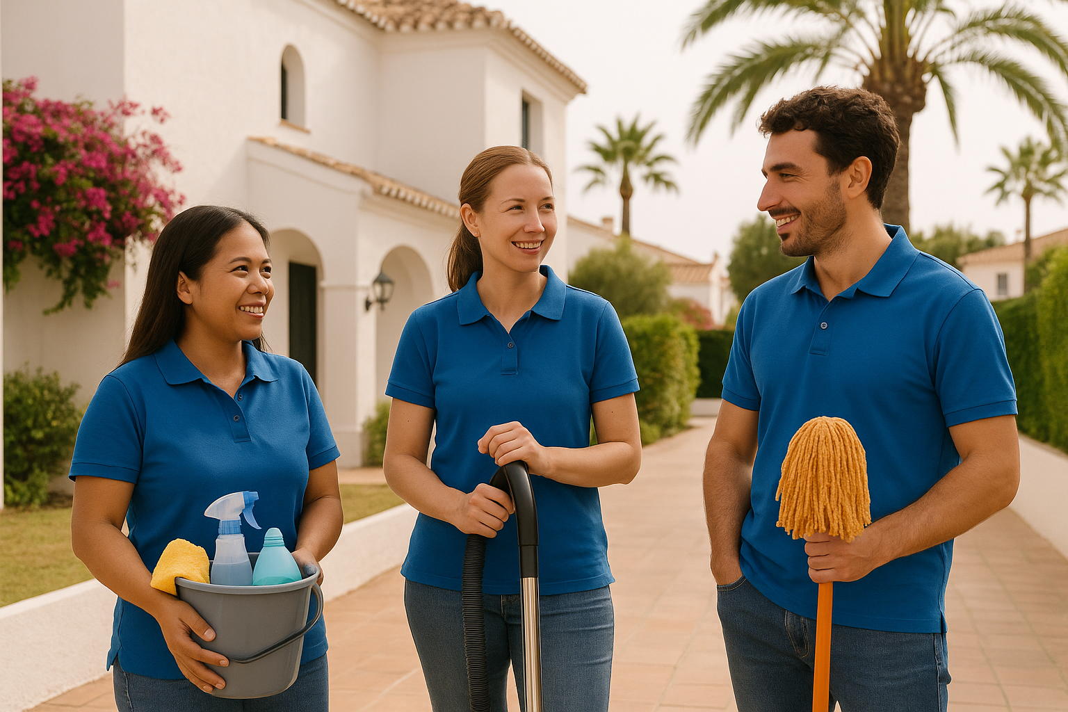 The Costa Del Clean multilingual cleaning team